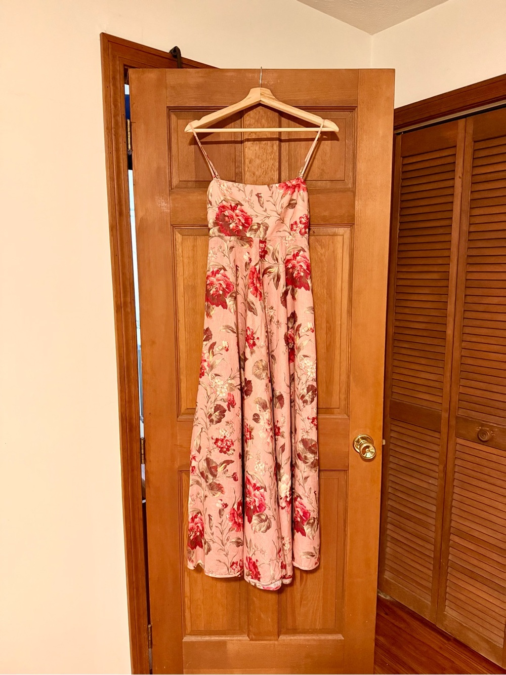 Zimmermann Pink Floral Spaghetti-Strap Maxi Dress